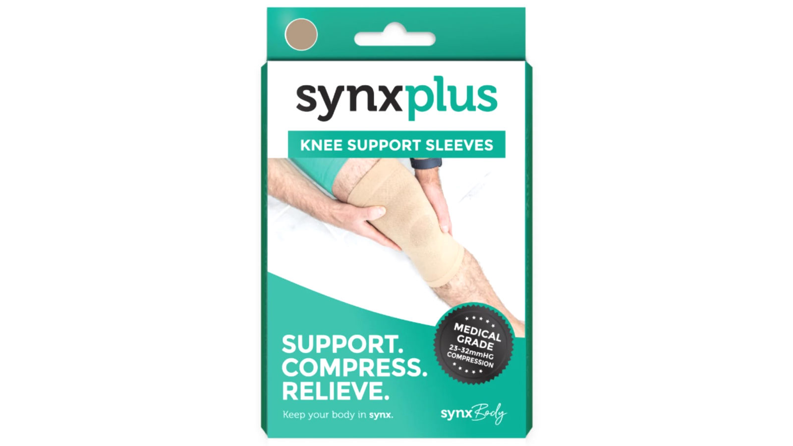 Synxplus Knee Support Sleeve for Compression and Injury Protection - Small