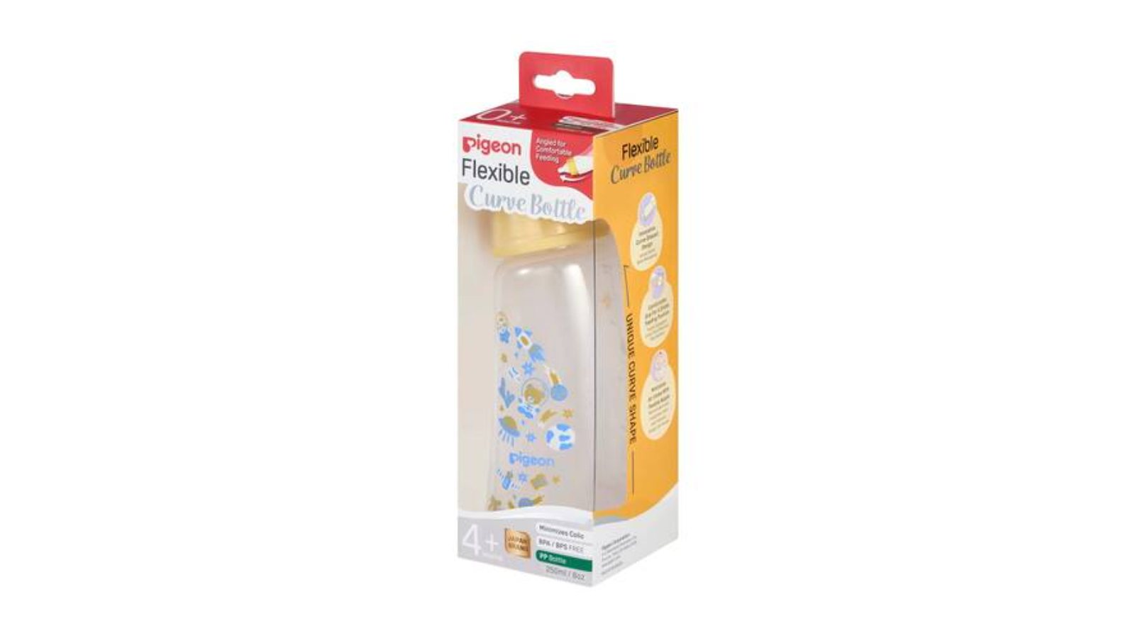 Pigeon Space Design Flexible Curve Polypropylene Baby Bottle - 250ml 