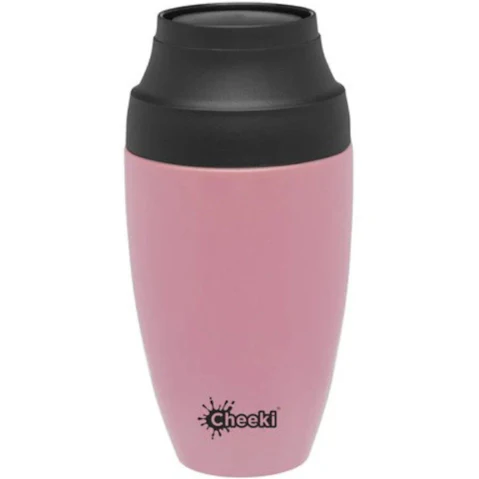 Cheeki Insulated Reusable Coffee Mug with Pink Lid - 350ml