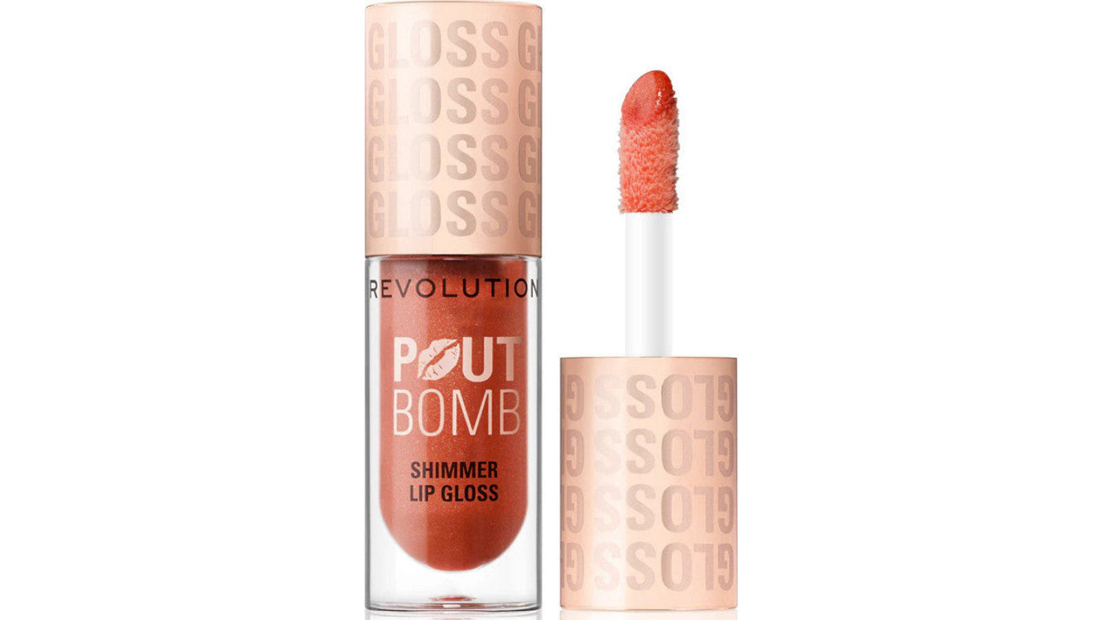 Revolution Beauty Pout Bomb Plumping Gloss - Nude Glow