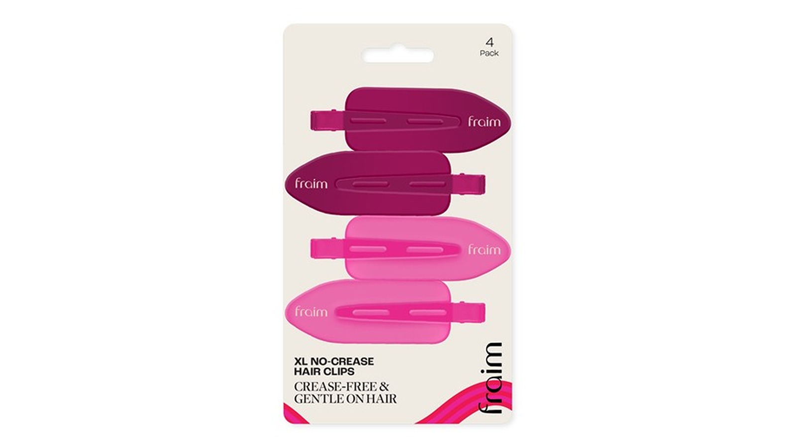 Fraim Pack of 4 X-Large No Crease Hair Clip