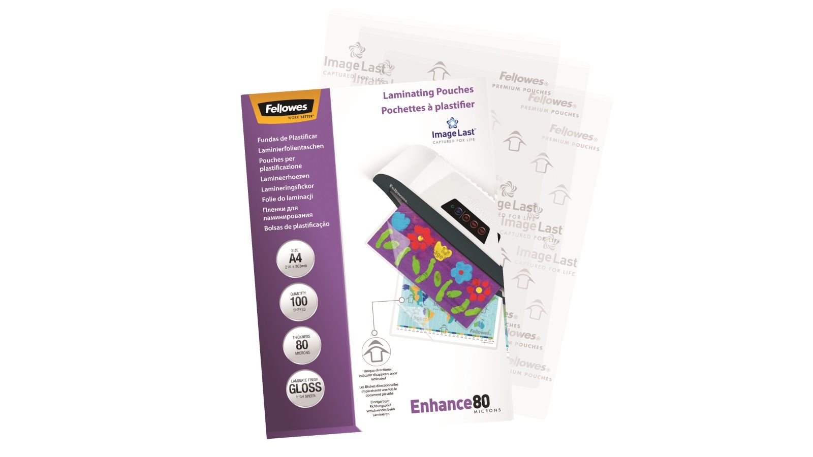 1SS 1000 Pcs A4 Punched Pockets 100 Sheets Per Pack 45 Icron For - Foto 7