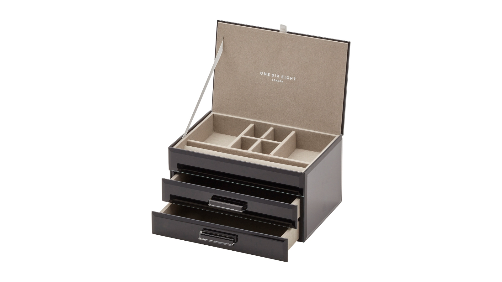 One Six Eight London GABRIELLA Black Medium Jewellery Box