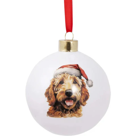 Splosh Christmas Cavoodle Round Bauble Tree Ornament