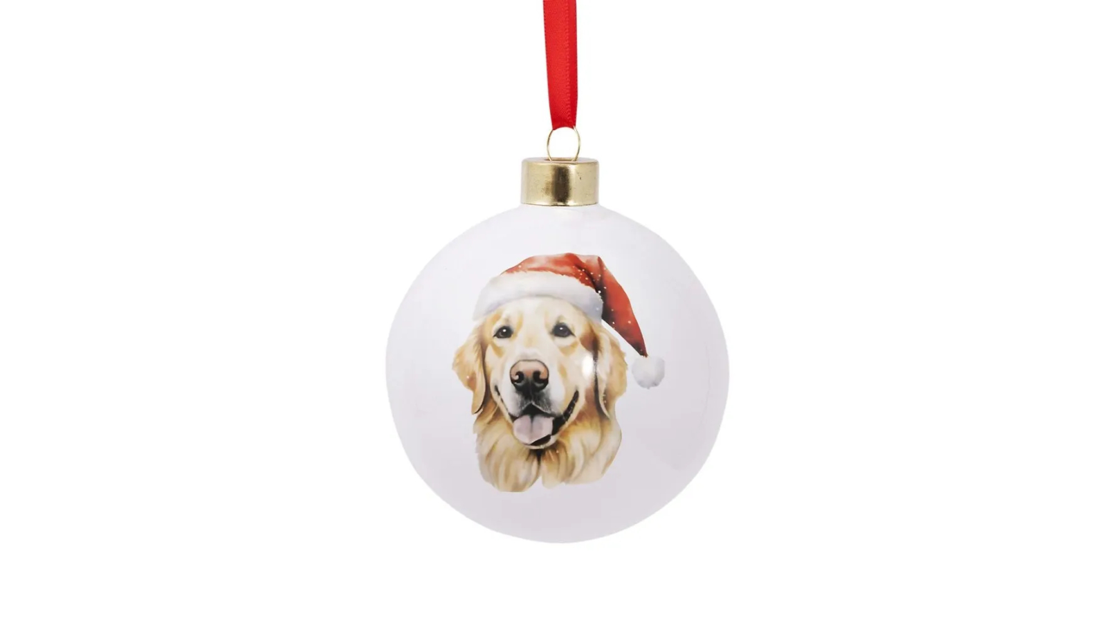 Splosh Golden Retriever Round Tin Bauble Christmas Ornament - 7.5cm