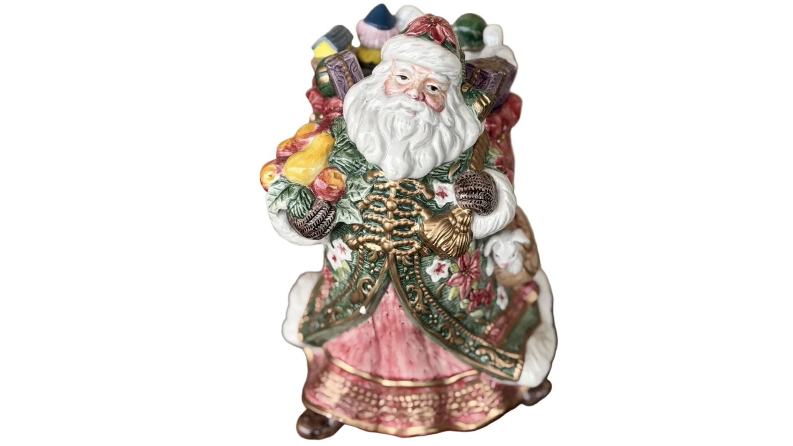 Independence Studios Poinsettia Christmas Hand Painted Glass Vase - 20cm