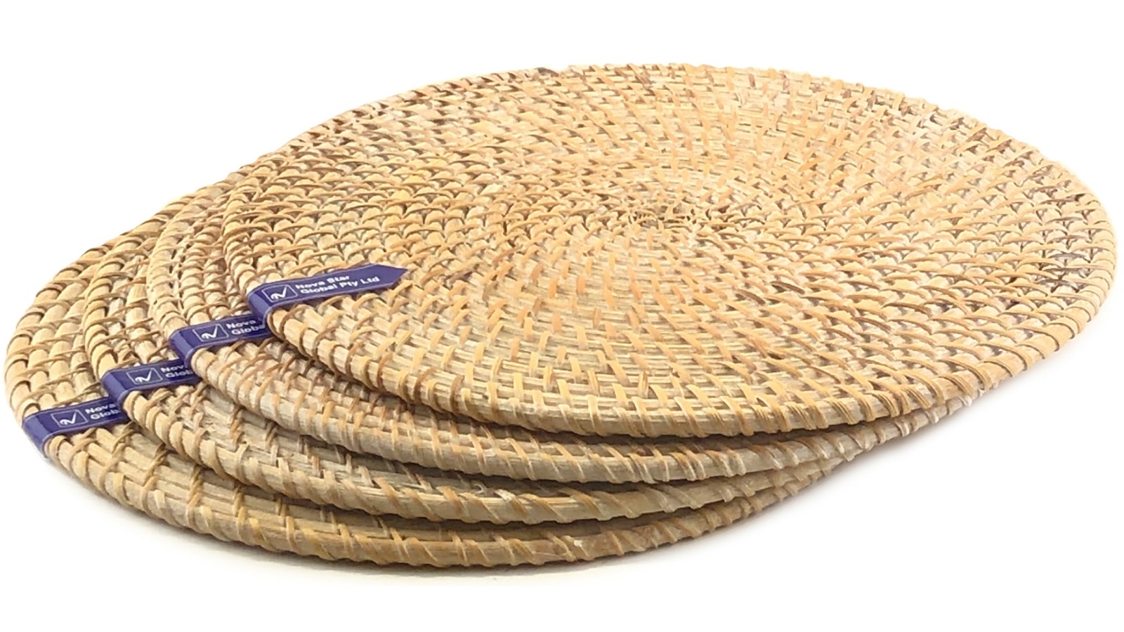 Nova Star White Washed Rattan Placemat Set of 4