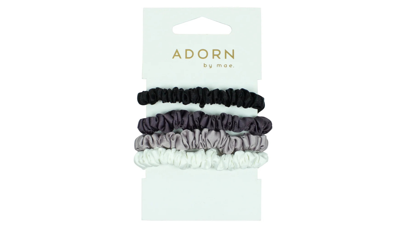 Adorn by Mae 5 Piece Assorted Grey Elastics Slim Scrunchie