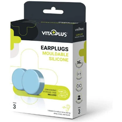 VitaPlus 6-Pair Mouldable Silicone Ear Plug for Noise Reduction and Swimming
