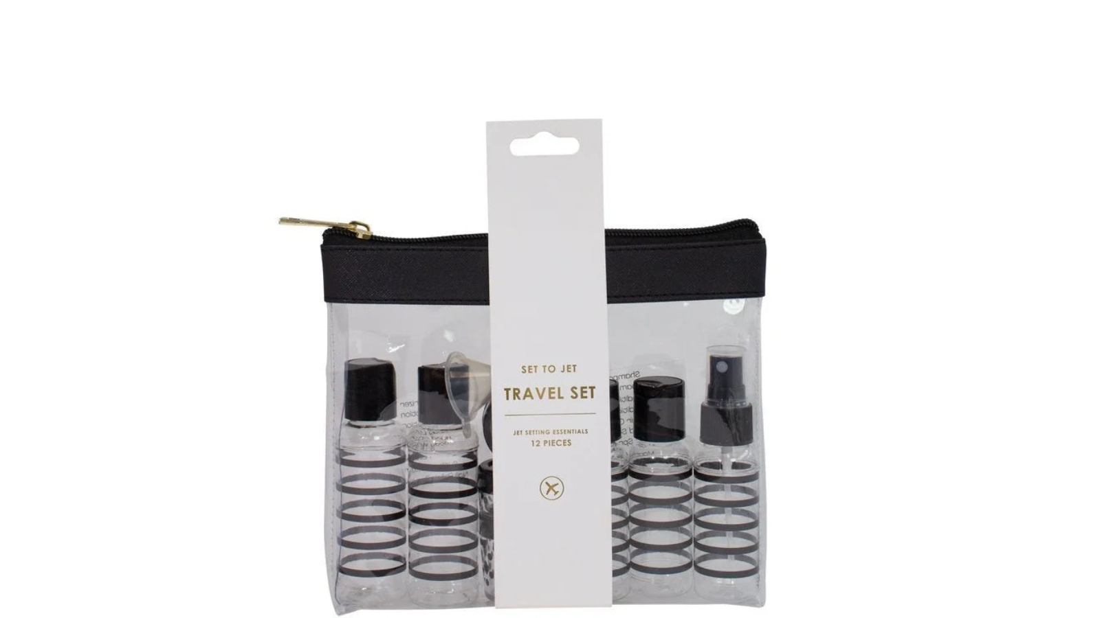 Set to Jet Travel Pouch with Bottle - Black