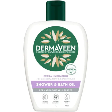 Dermaveen Shower and Bath Oil for Dry Itchy and Sensitive Skin - 1 Litre
