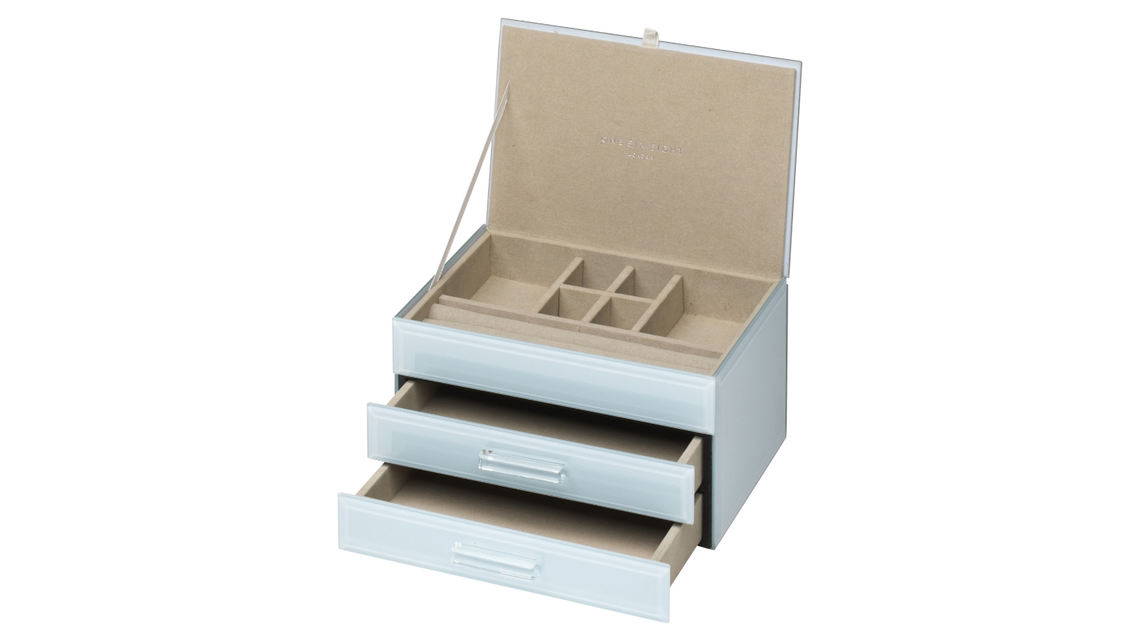 One Six Eight London GABRIELLA Duck Egg Blue Jewellery Box - Medium