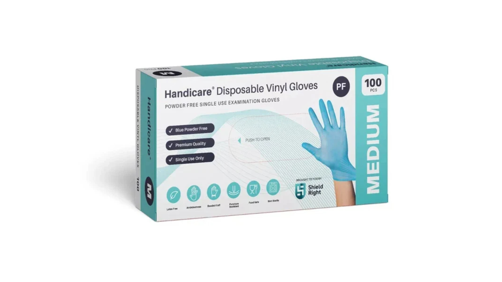 Handicare 100 Piece X-Large Latex Vinyl Glove