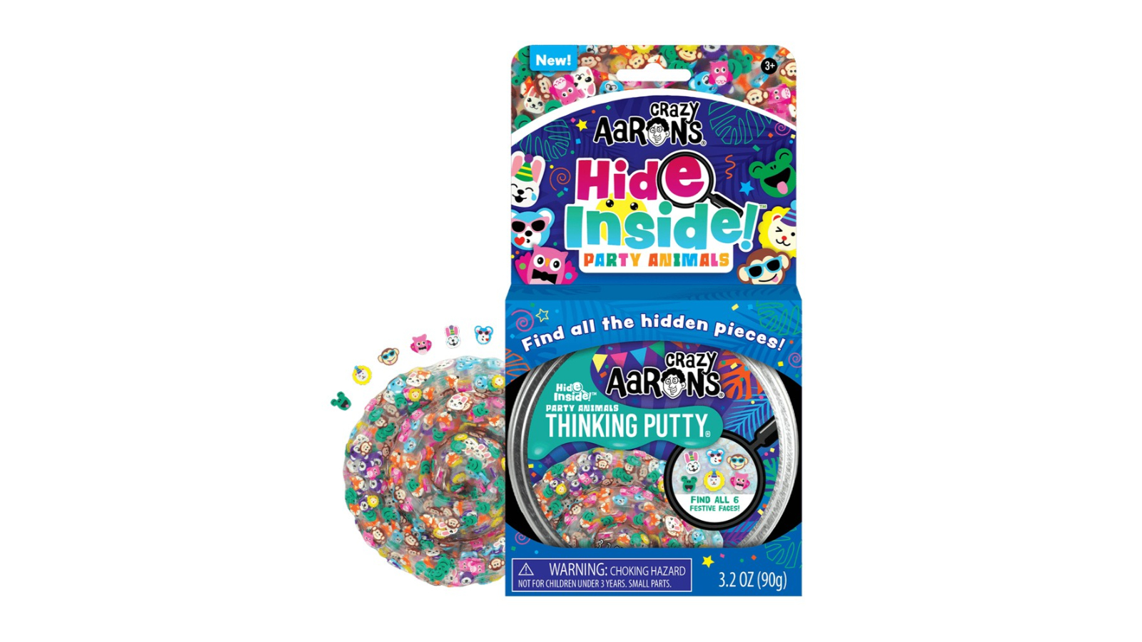 Crazy Aarons Party Animals Hide Inside Thinking Putty Sensory Fidget Toy