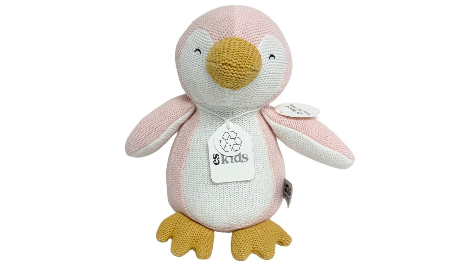 ES Kids 25cm Knit Musical Penguin - Pink