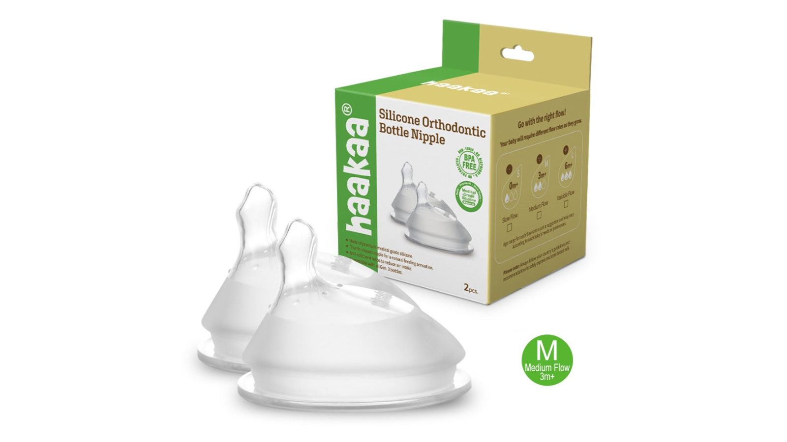 Haakaa Gen 3 Silicone Orthodontic Bottle Nipple - Large
