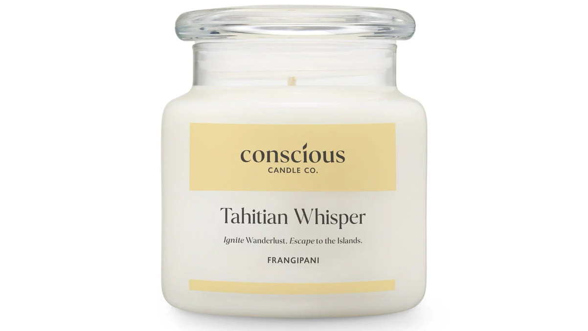 Conscious Candles Frangipani Scented Soy Wax Candle - 510g