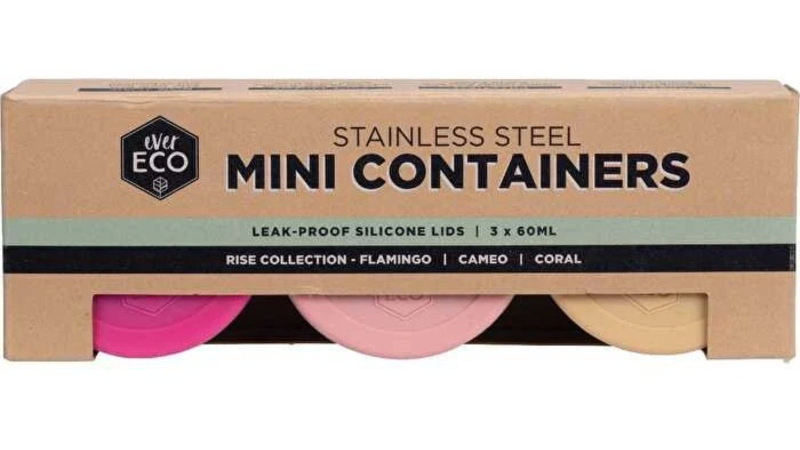 Ever Eco Stainless Steel Rise Leak Proof 3 Mini Container - 60ml