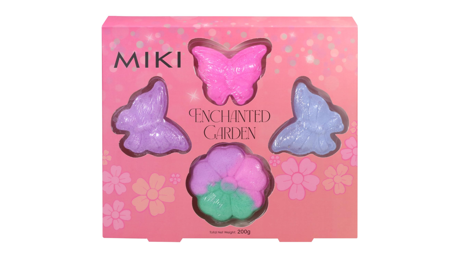 Miki Enchanted Garden Bath Bomb Set with 3 Flower Shape Fizzer - 150g