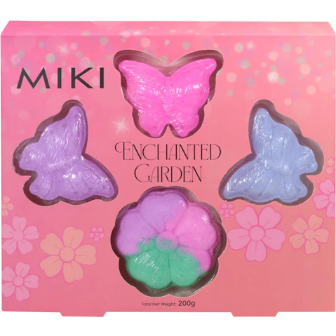 Miki Enchanted Garden Bath Bomb Set with 3 Flower Shape Fizzer - 150g