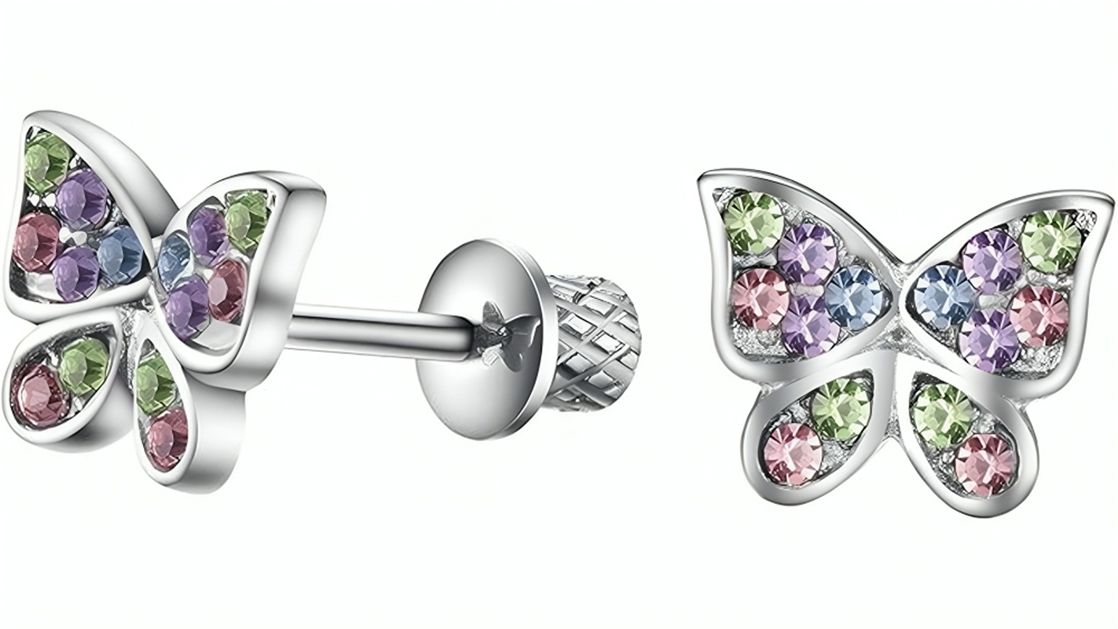 Adnohr Sensitive Surgical Steel Rainbow Butterfly Stud Earring