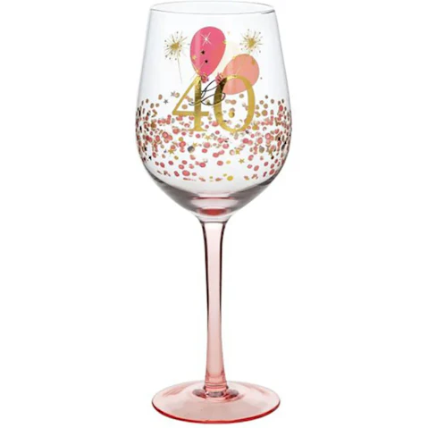 Rush 40th Birthday Wine Glass - 475ml