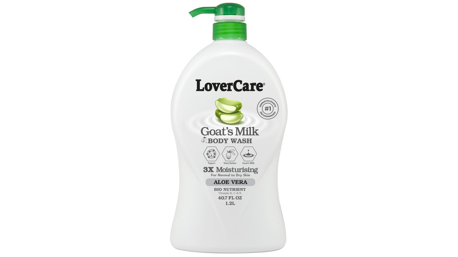 LoverCare 1.2l Goats Milk Shower Cream with Aloe Vera