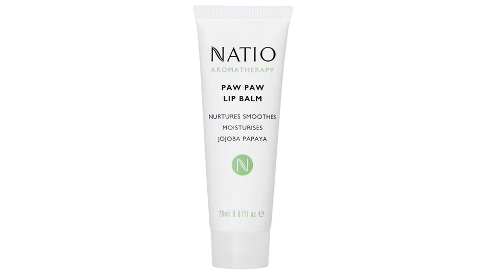 Natio Aromatherapy Paw Paw Lip Balm for Dry Chapped Lips - 20g