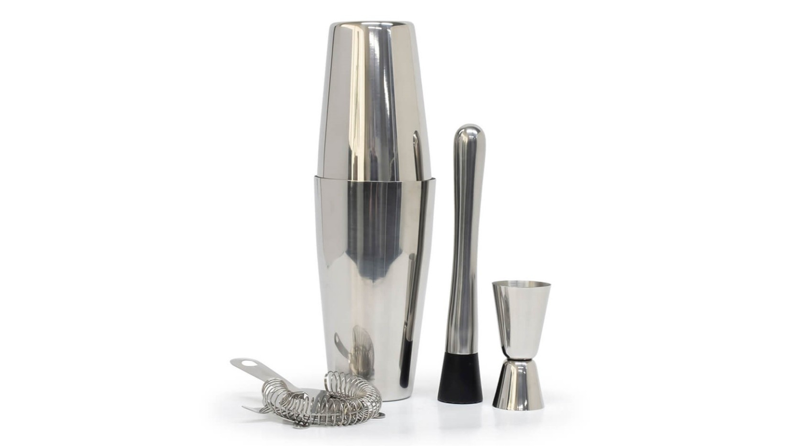 Salt and Pepper 4 Piece Boston Shaker Set - Silver