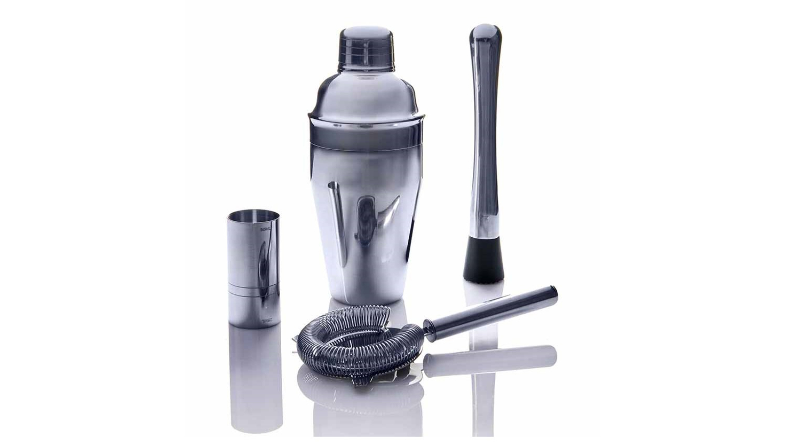 Salt and Pepper 4 Piece Bond Cocktail Set - Silver