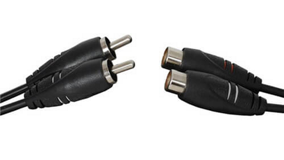 2x RCA Plugs to 2x RCA Sockets Audio Cable