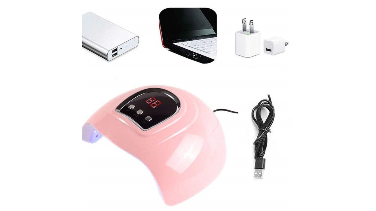 HOD Nail Dryers LED UV Nail Gel Curing Light 54W - Pink