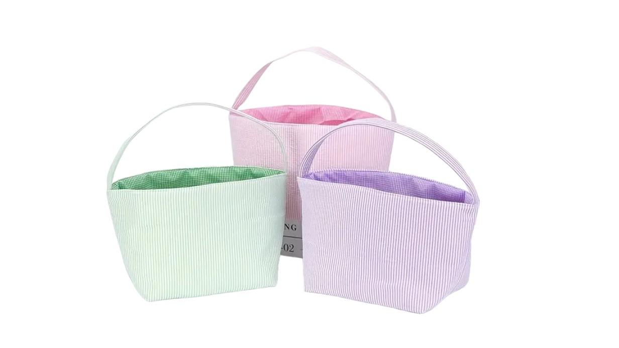 TM 3 Piece Easter Delight Seersucker Bunny Bag Set 