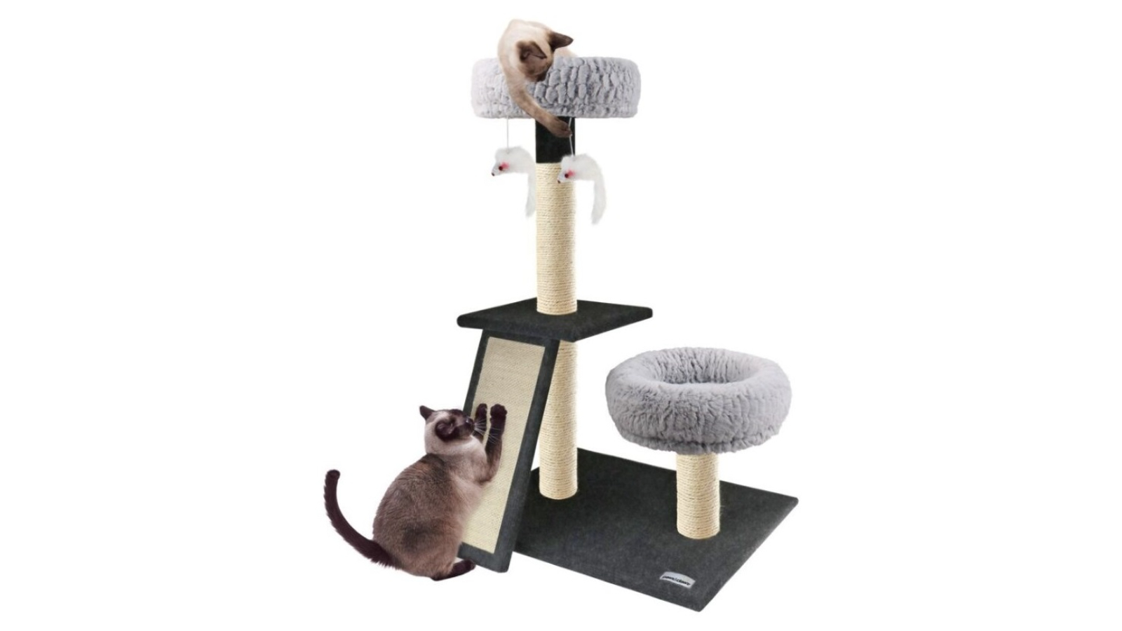 Cat Ramp Pole YES4PETS Small Cat Tree Scratcher Post Pole with Ramp and Lounger ...