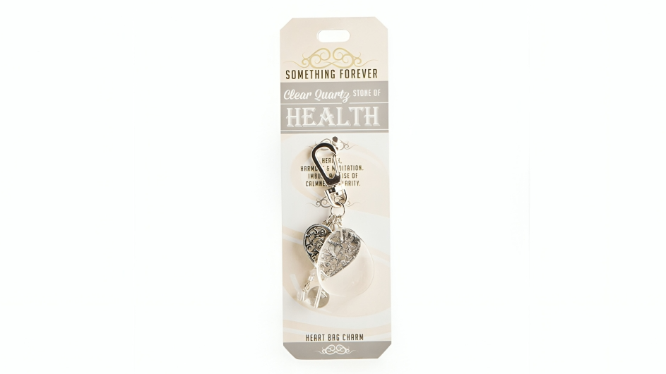 Latest Buys Clear Quartz Heart Bag Charm