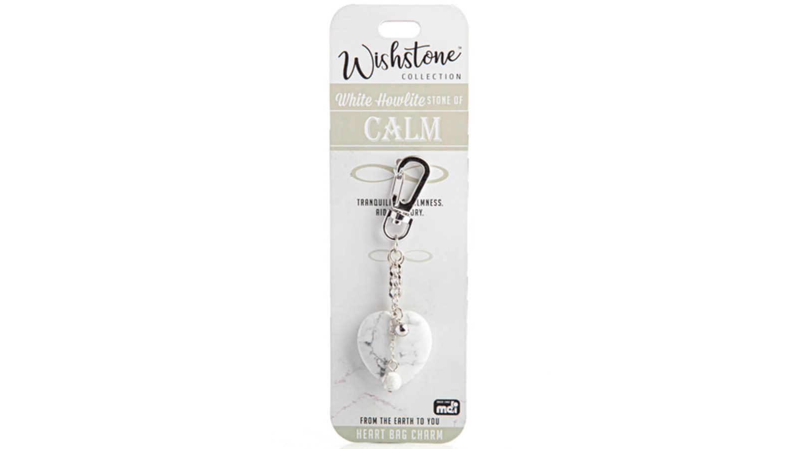 LatestBuy White Howlite Heart Bag Charm