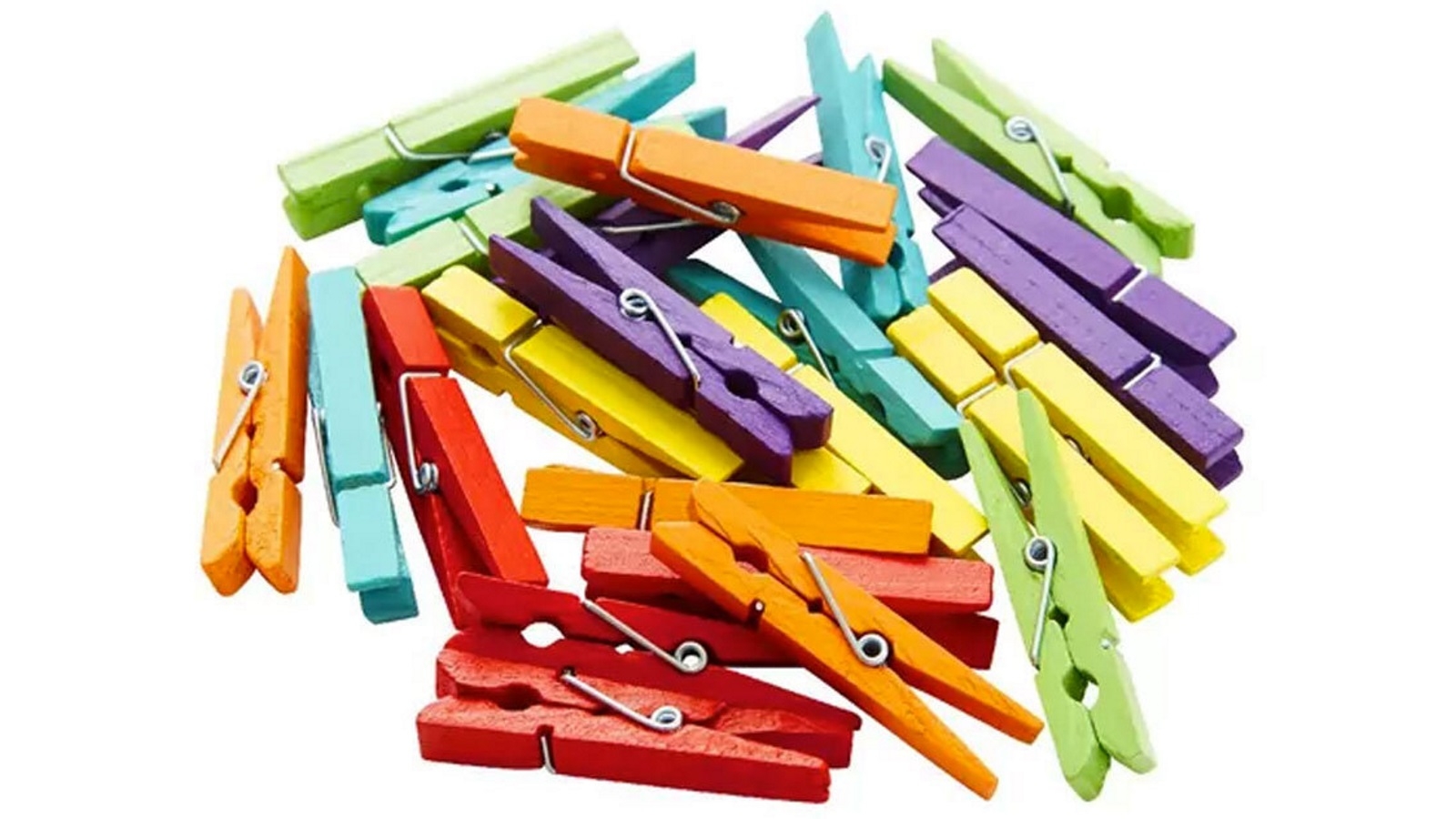 Sunny Bamboo 20-Pieces Wooden Crafts Multicoloured Pegs