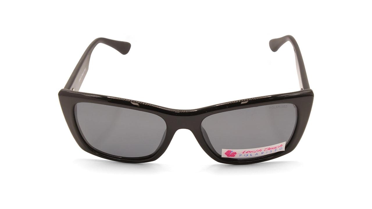 North Beach 70653 Womens Mareva Polarised Sunglasses - Shiny Black/Grey