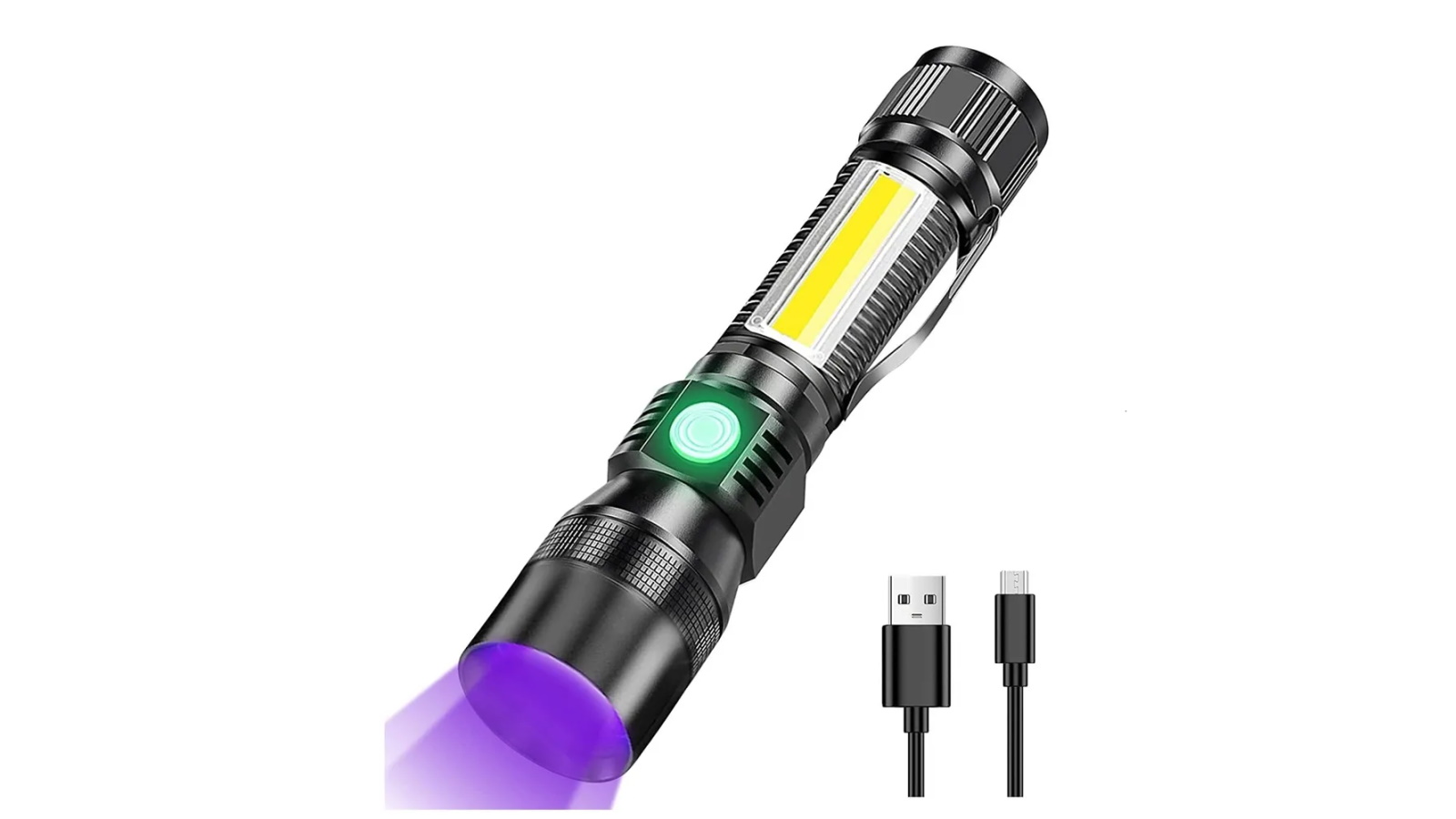 Vikus 7 Modes Waterproof Rechargeable UV Light Flashlight Torch