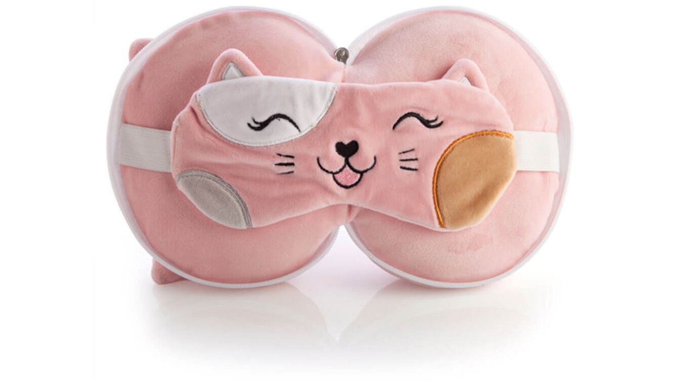 Smoosho's Pals Travel Mask and Pillow - Cat