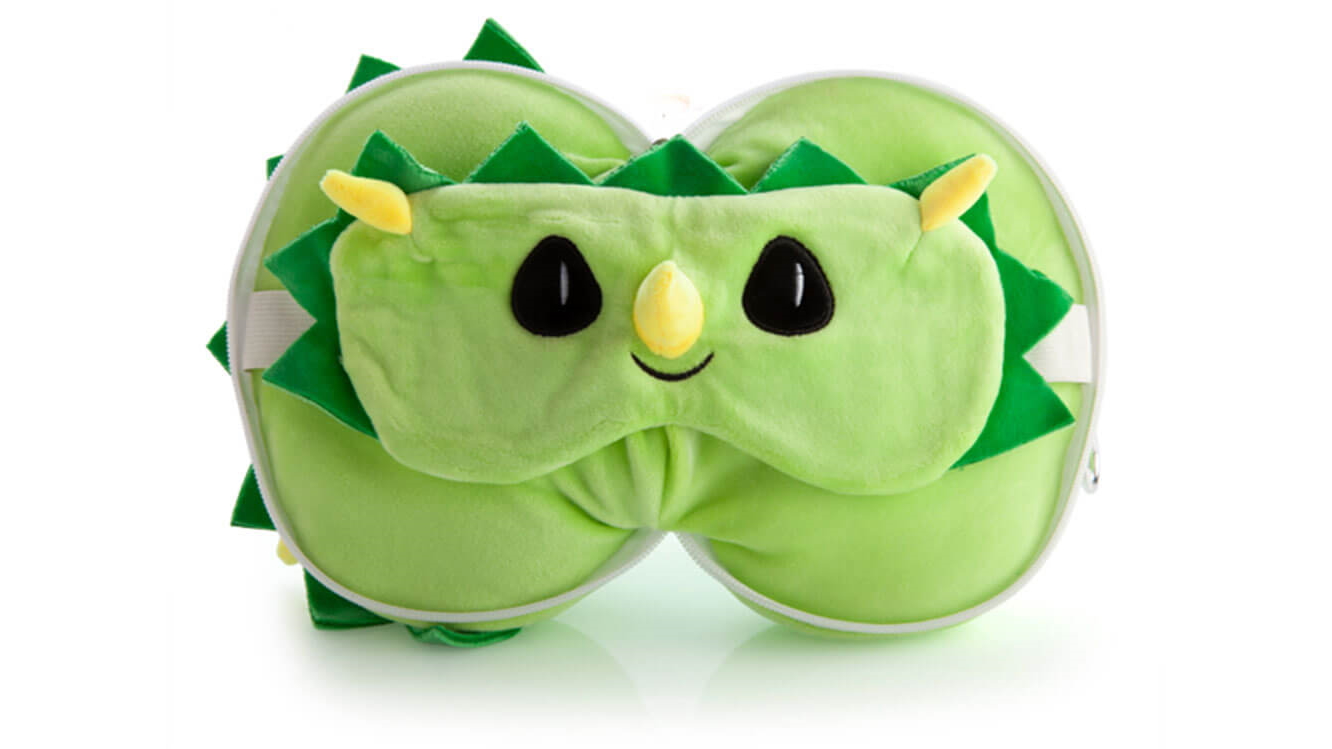 Smoosho's Pals Travel Mask and Pillow - Triceratops