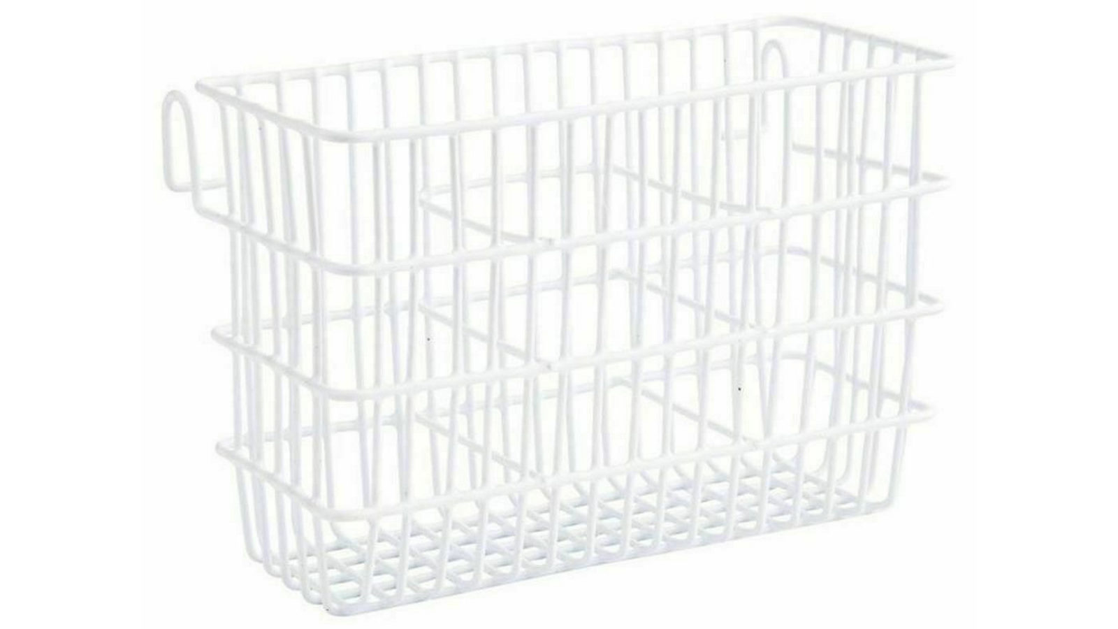 D Line 19.5 x 10 x 13.5cm Plastic Wire Cutlery Compartment Kitchen Storage - White