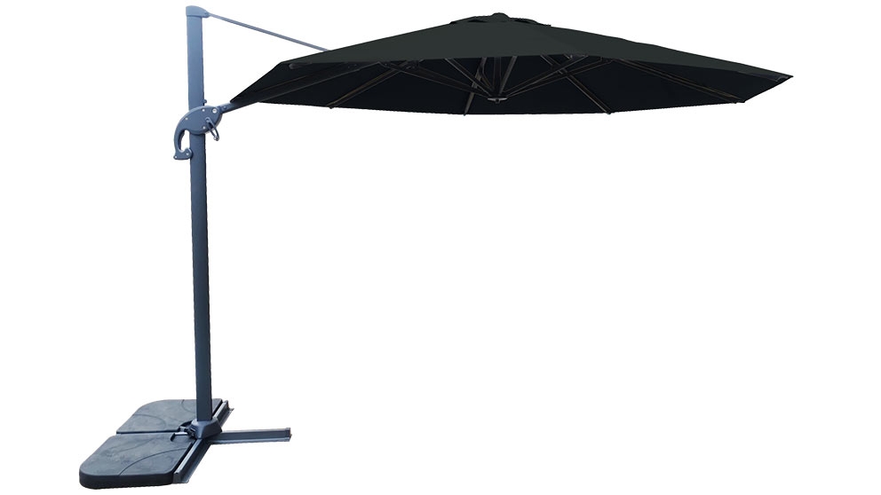 Laredo 330cm Octogonal Cantilever Umbrella Only Black Harvey Norman