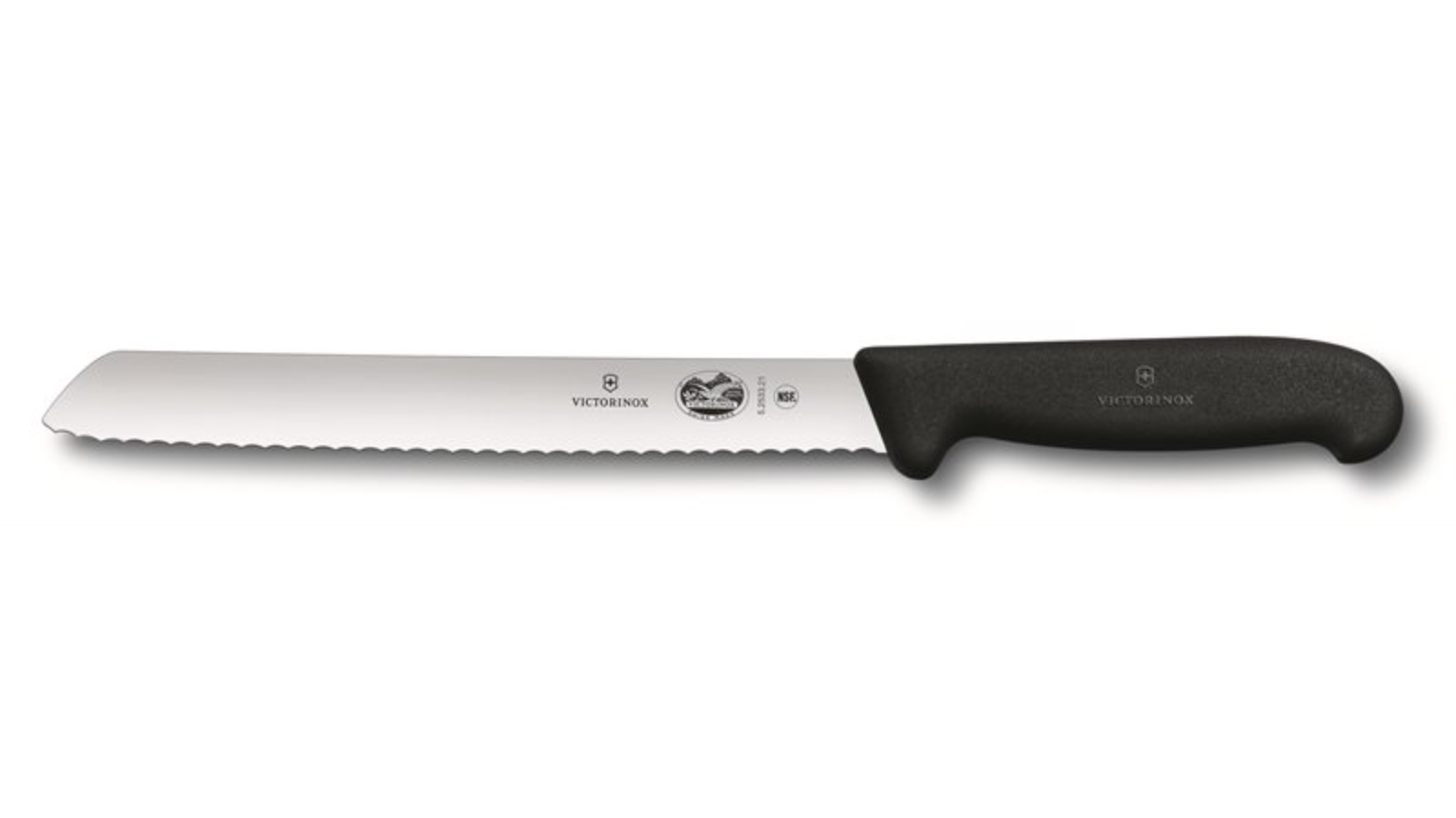 Victorinox Fibrox Wavy Edge Bread Knife Black - 21cm