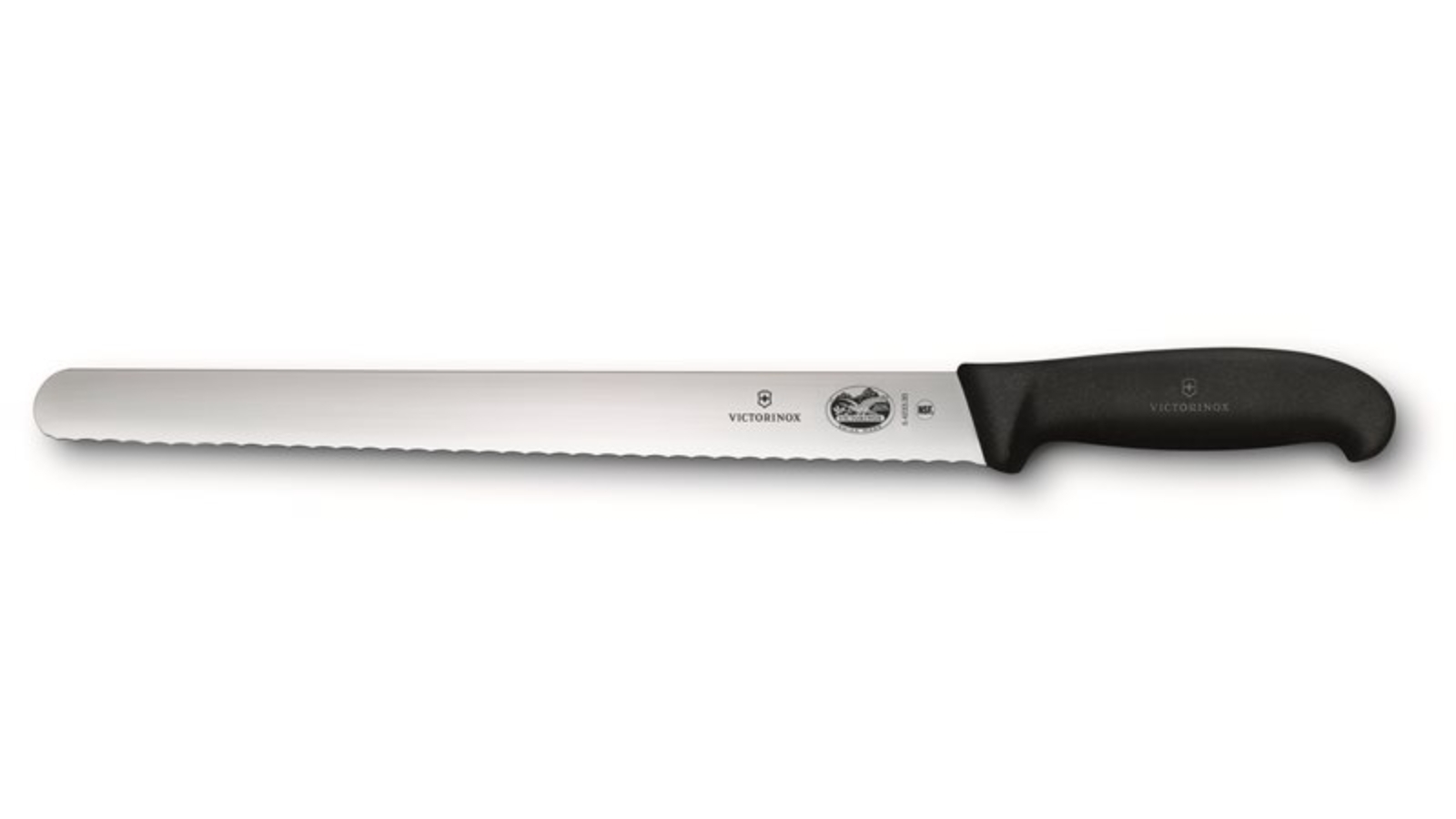 Victorinox Fibrox Round Wavy Edge Slicing Knife Black - 30cm