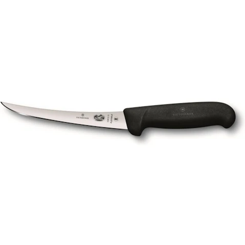 Victorinox Curved Fibrox Flexible Narrow Blade Boning Knife Black - 12cm