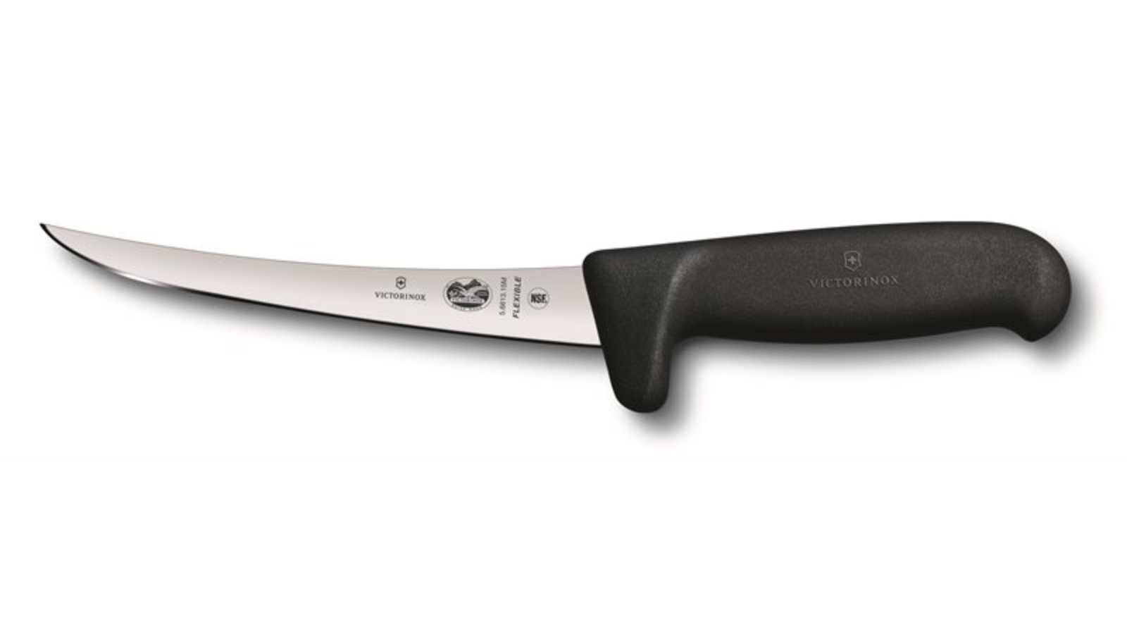 Victorinox Fibrox Curved Safety Grip Flexible Narrow Blade Boning Knife Black - 15cm