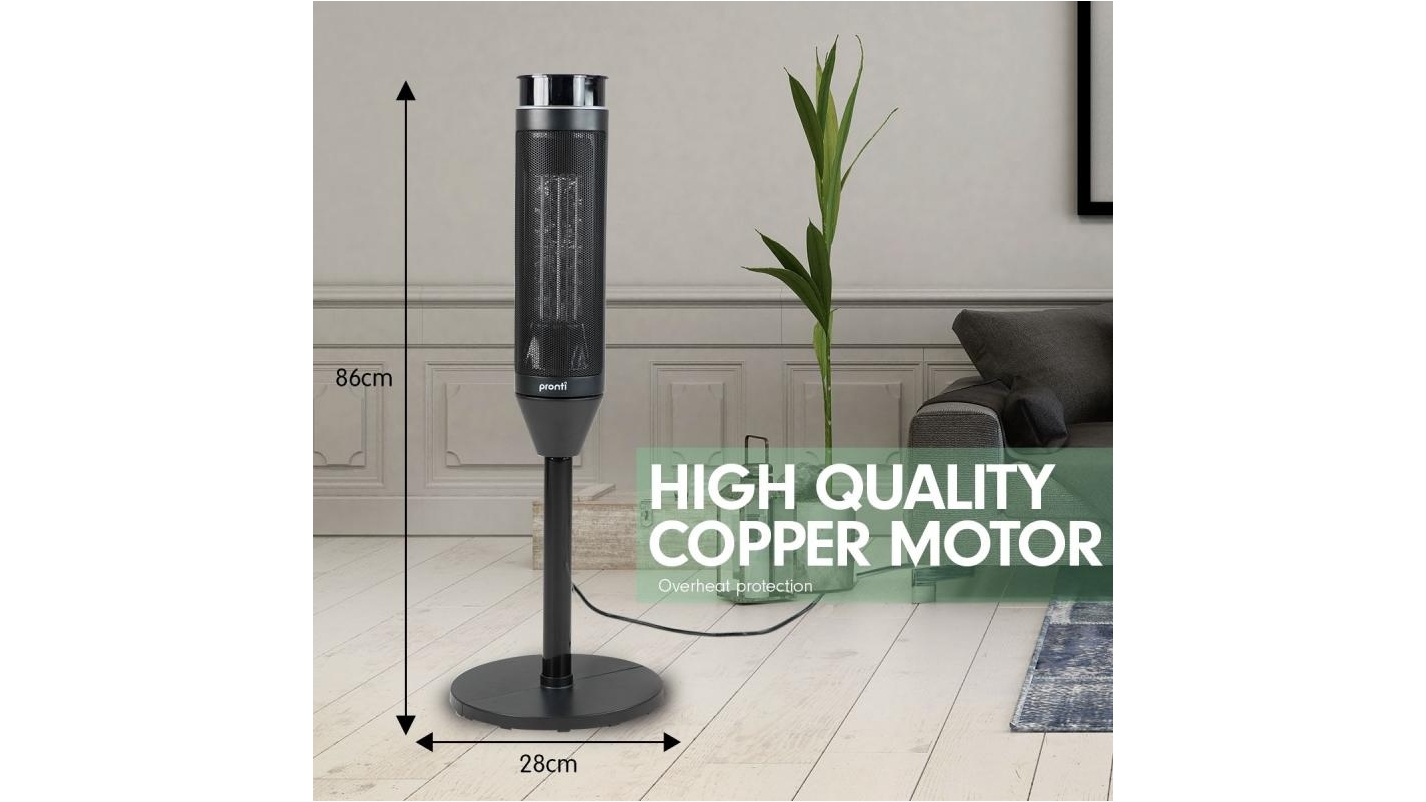Pronti Electric Tower Heater 2000W Black Harvey Norman