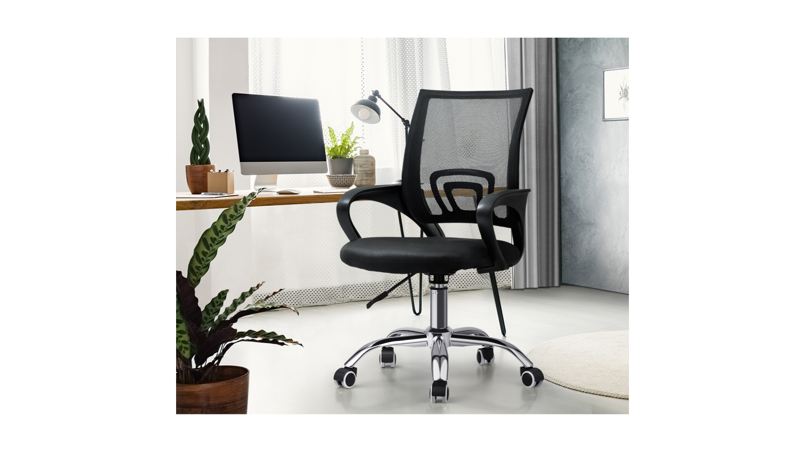 Oikiture Executive Foam Mesh Black Office Chair Harvey Norman