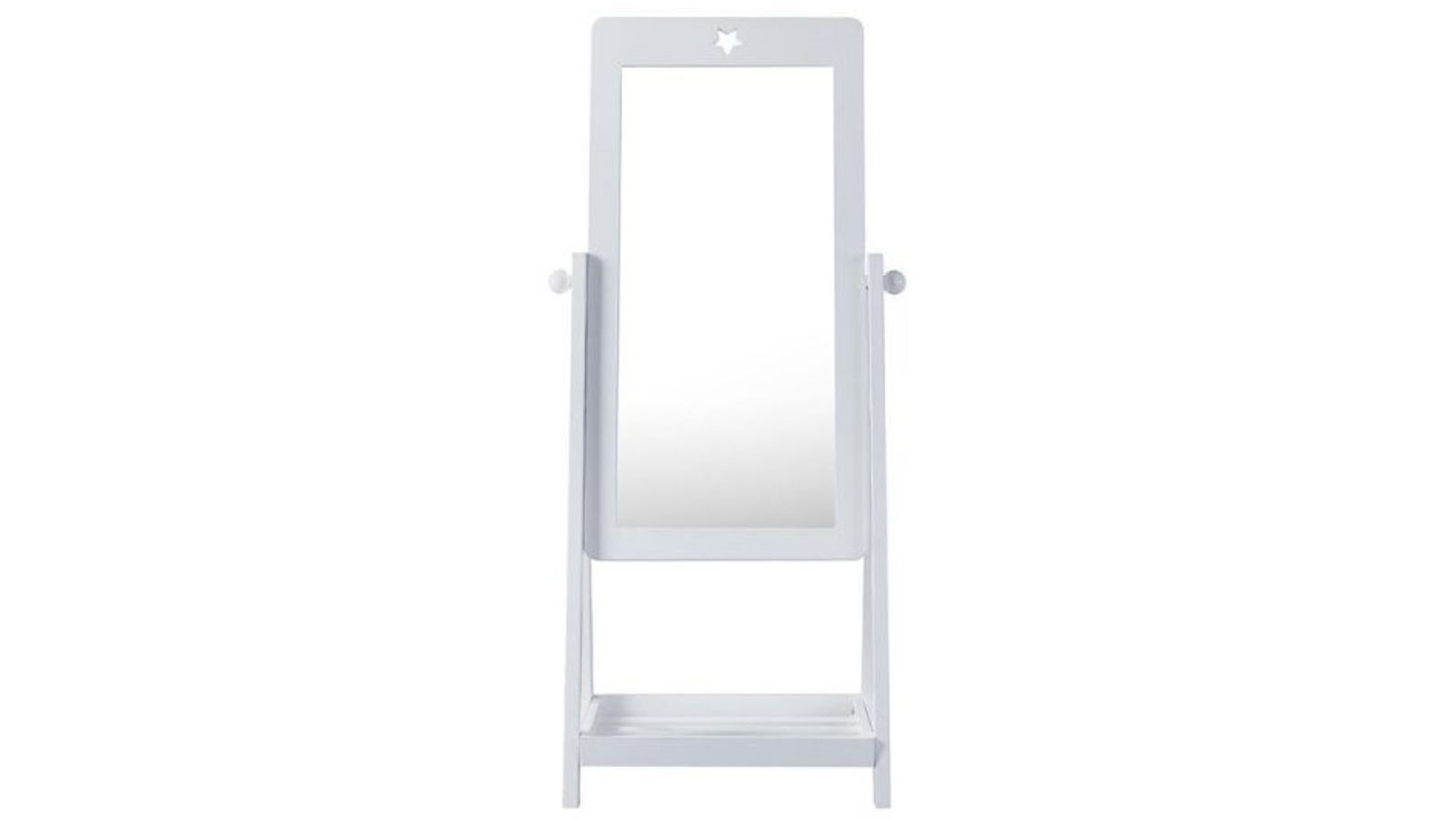 All 4 Kids Gloria White Girls Wooden Standing Mirror